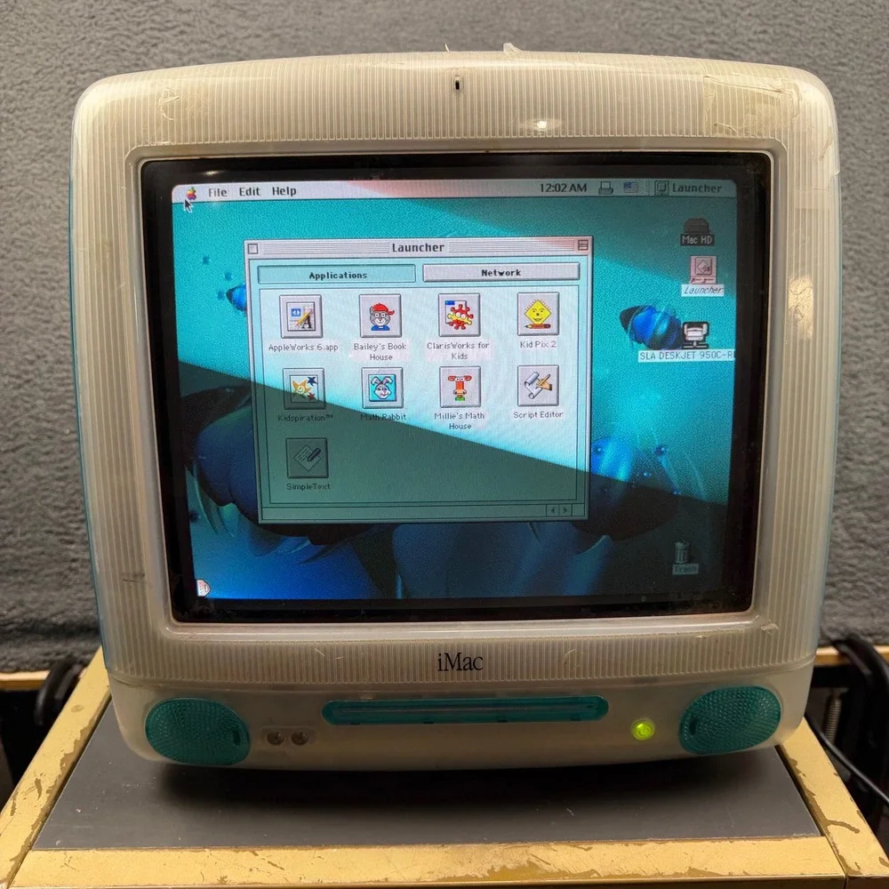 Apple iMac G3 M5521 350MHz 64MB RAM 6GB HDD Bondi Blue Vintage Computer OS 9.2